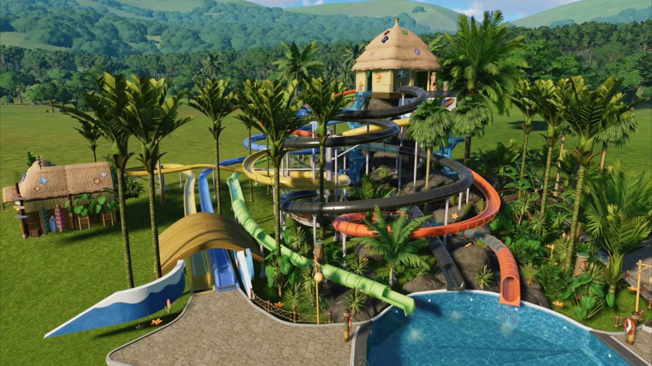Tropical Waterslide Tower (All Onrides) | Planet Coaster 2 (made by Wolpi) [POV]