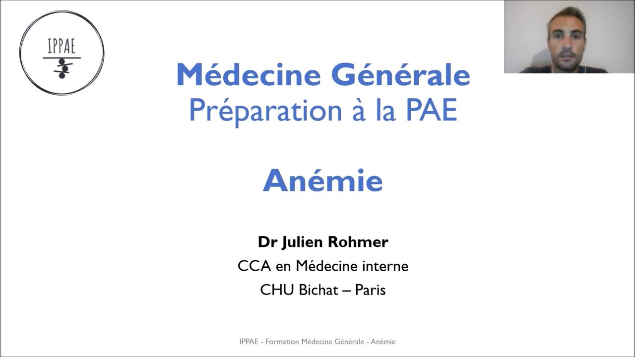 Anémie - Préparation PAE Médecine Générale