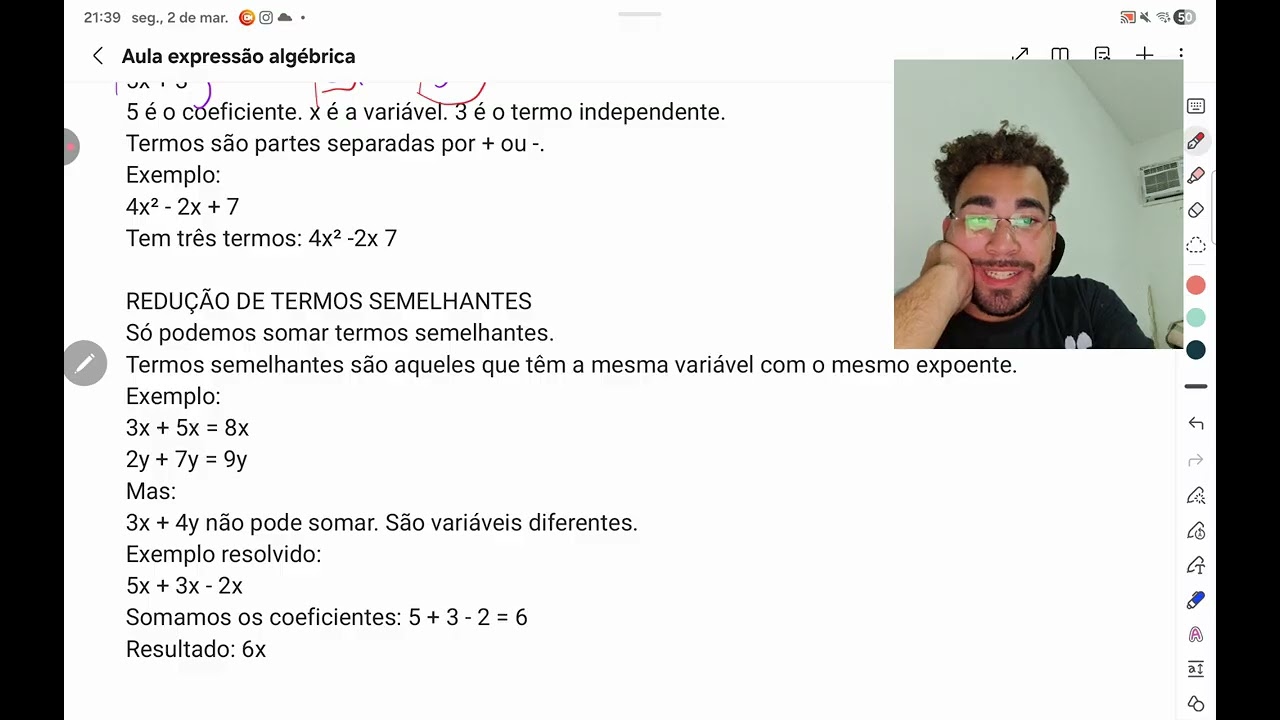 Expressões algébricas 