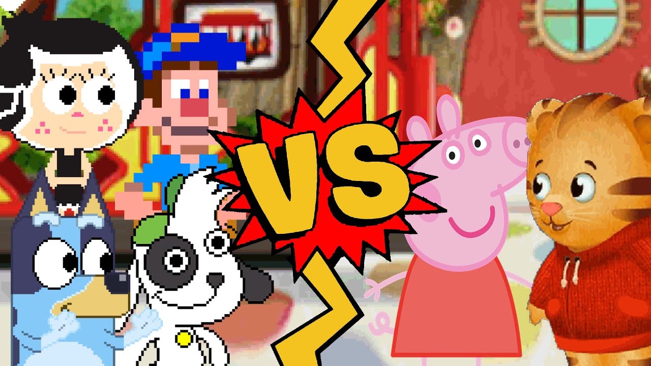 M.U.G.E.N Battles | Felix Jr./Doki/Bluey/Hanazuki vs Daniel Tiger/Peppa Pig