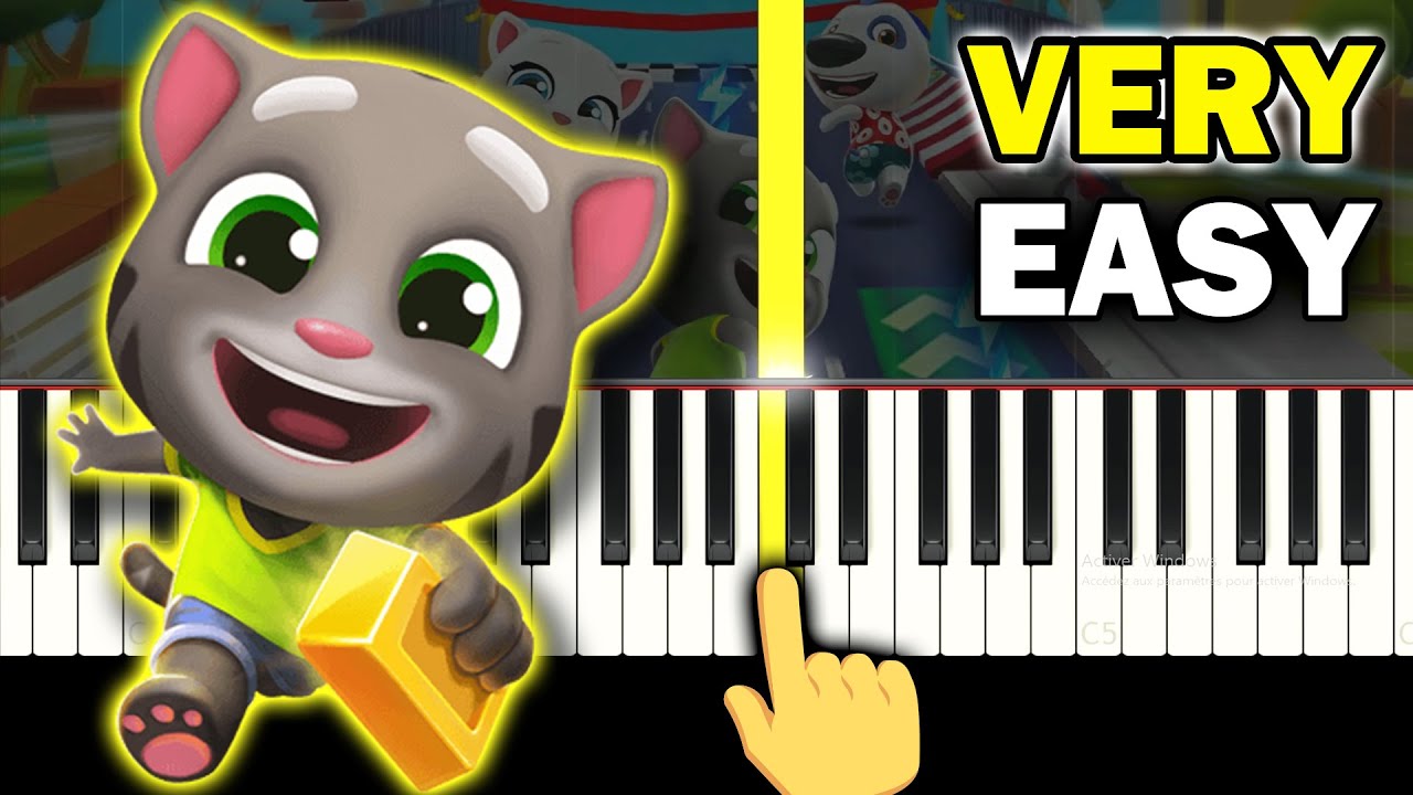 Talking TOM GOLD RUN - Music - VERY EASY Piano tutorial