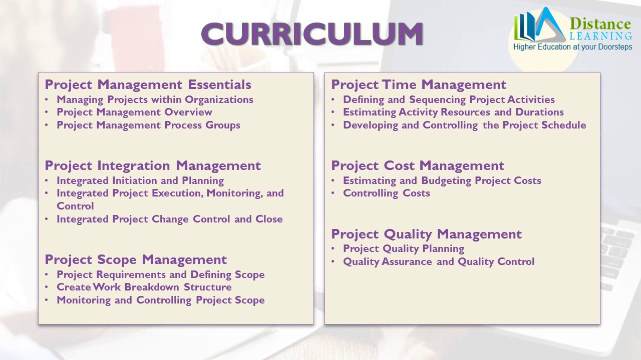 Distance Education Certificate in Project Management