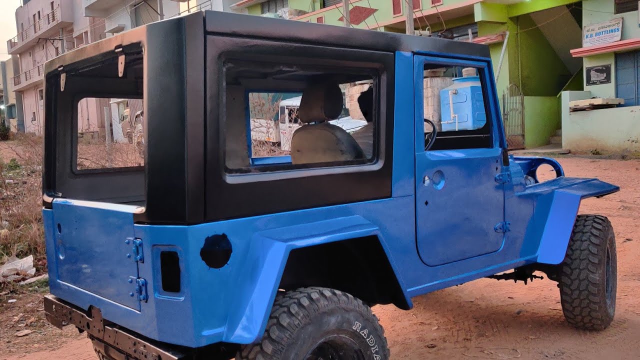 #Mahindra540 Converted #JeepWrangler with New 2K PaintJob Dual Color #BlueBlack @Mass4wd Bangalore