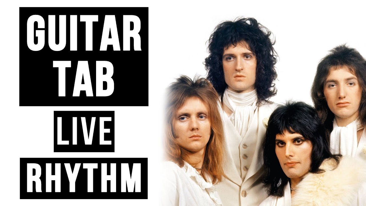 Queen - Somebody To Love | Live (Rhythm) Guitar Tab With On-Screen Cover