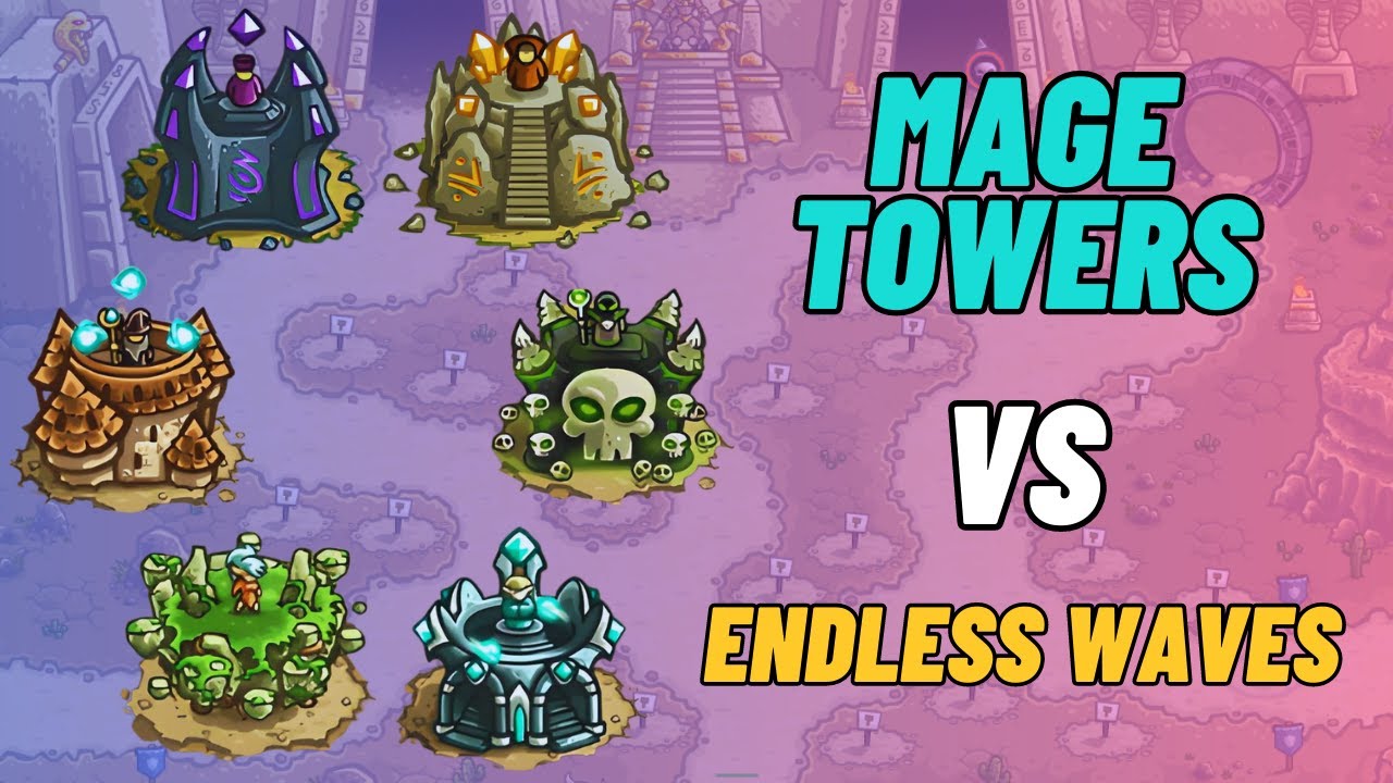 Kingdom Rush Frontiers: All Mage Towers Max Level vs Endless Waves