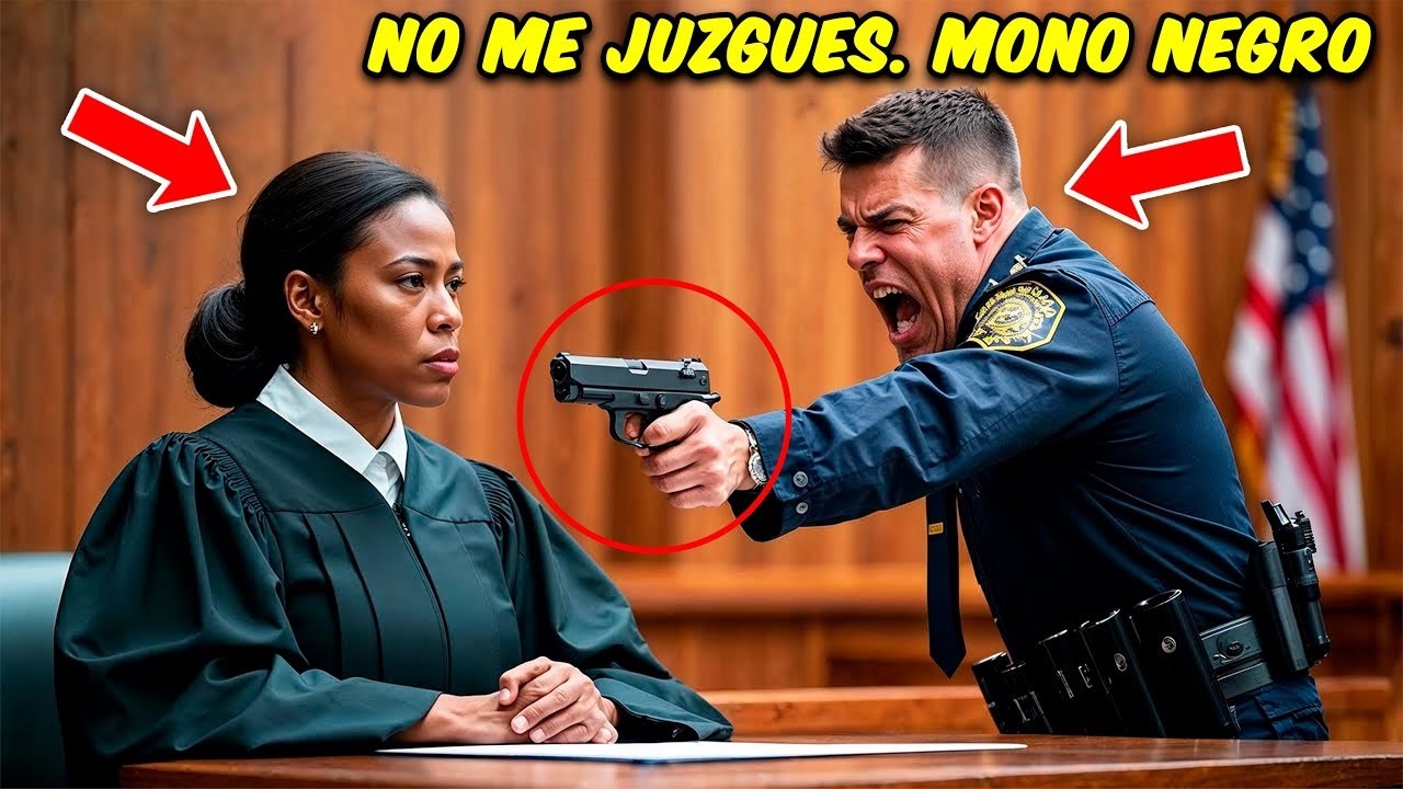 Policía RACISTA Apunta con un ARMA a Jueza Negra; lo que sucede después deja al tribunal atónito