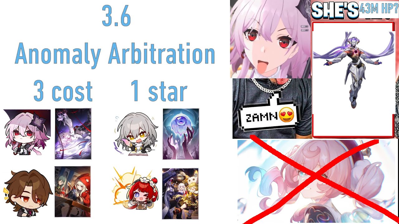 [3.6] Anomaly Arbitration E0S1 Evernight No Hyacine 3 cost 1 star clear