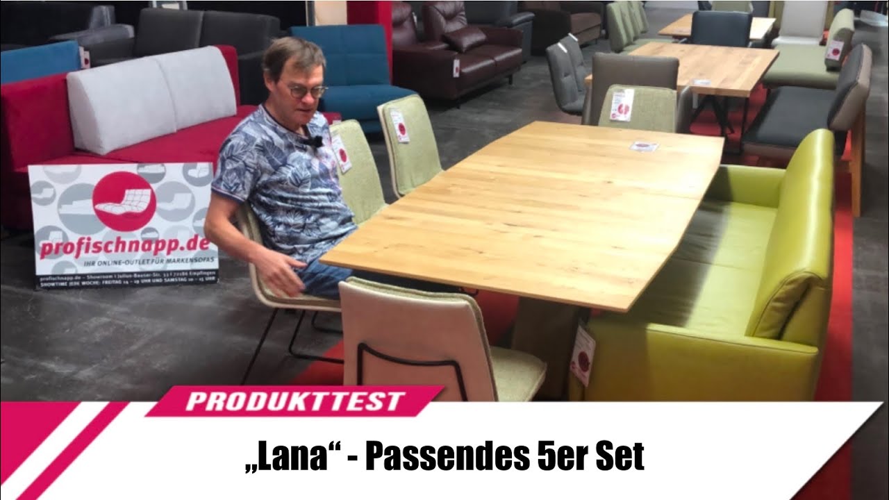 Venjakob Lana 5er Set mit Kufenstuhl & Gestell aus Metall in Antrazit Bezug aus Stoff creme grün