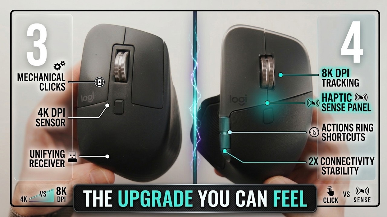 Logitech MX Master 3 vs MX Master 4 &mdash; Honest Hands-On Comparison - Space Black
