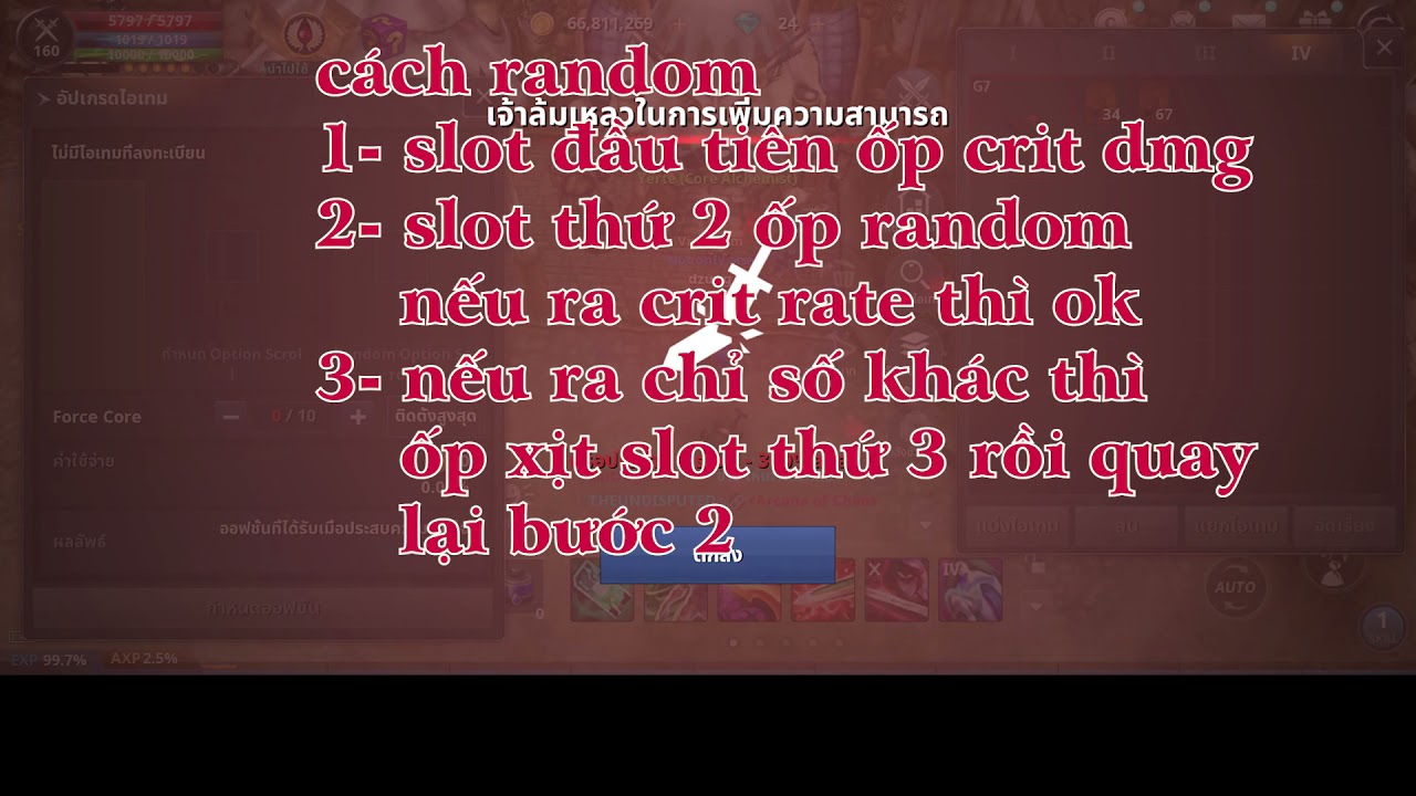 cabal mobile: hướng dẫn ốp random crit rate cho trang bị và xe