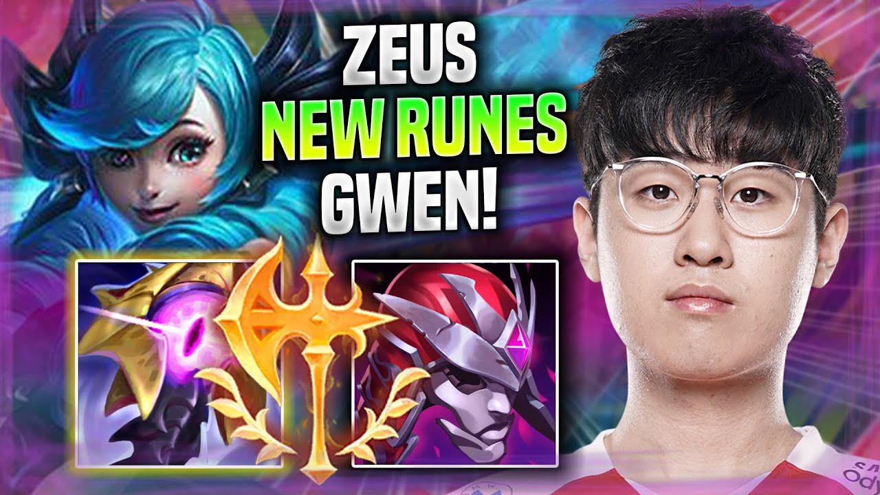 ZEUS TRIES GWEN WITH NEW RUNES! - T1 Zeus Plays Gwen TOP vs Jax! | Preseason 2022