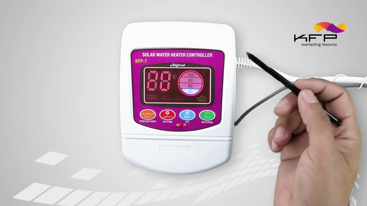 KFP-7 Water Heater Controller Brown Ar & En | شرح شامل باللغتين عن لوحات (KFP-7)  لتسخين المياه.
