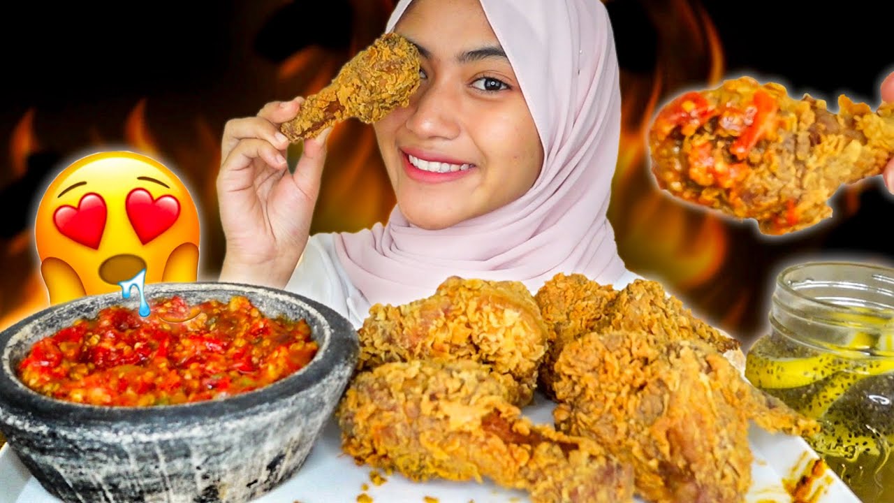 MUKBANG AYAM CRISPY FRIED CHICKEN SAMBEL ULEK PEDES JELETOT | MUKBANG ASMR