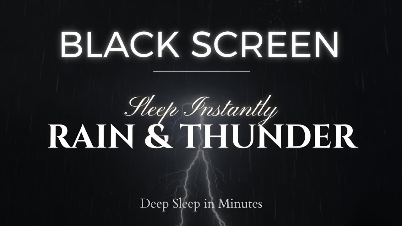 Black Screen Rain & Thunder Sounds for Sleeping 🌧⚡ Sleep Instantly | Deep Sleep in Minutes 