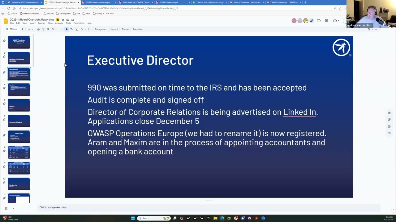 OWASP Global Board of Directors - November 2025