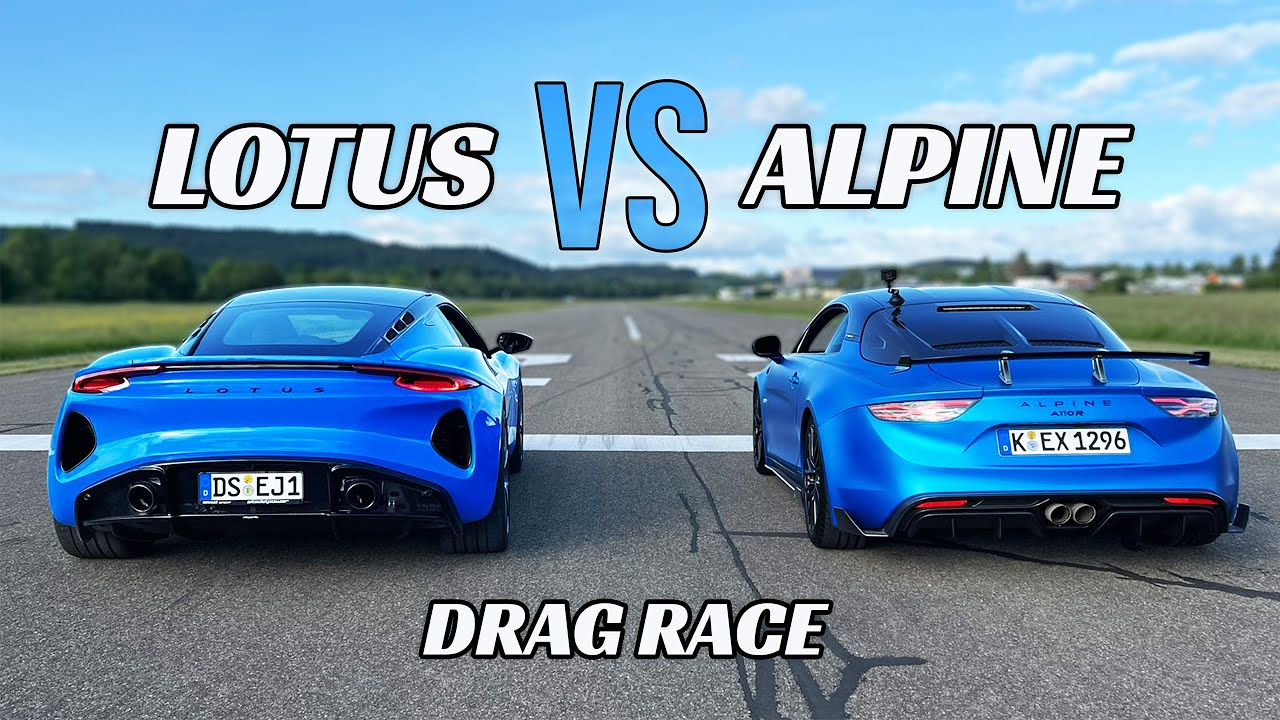Lotus Emira gegen Alpine A110 R - Drag Race