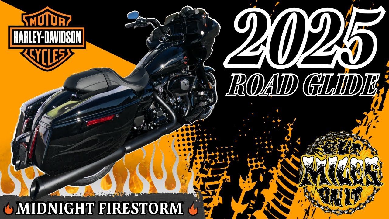 Обзор и поездка на Harley-Davidson Road Glide Midnight Firestorm 2025 года!