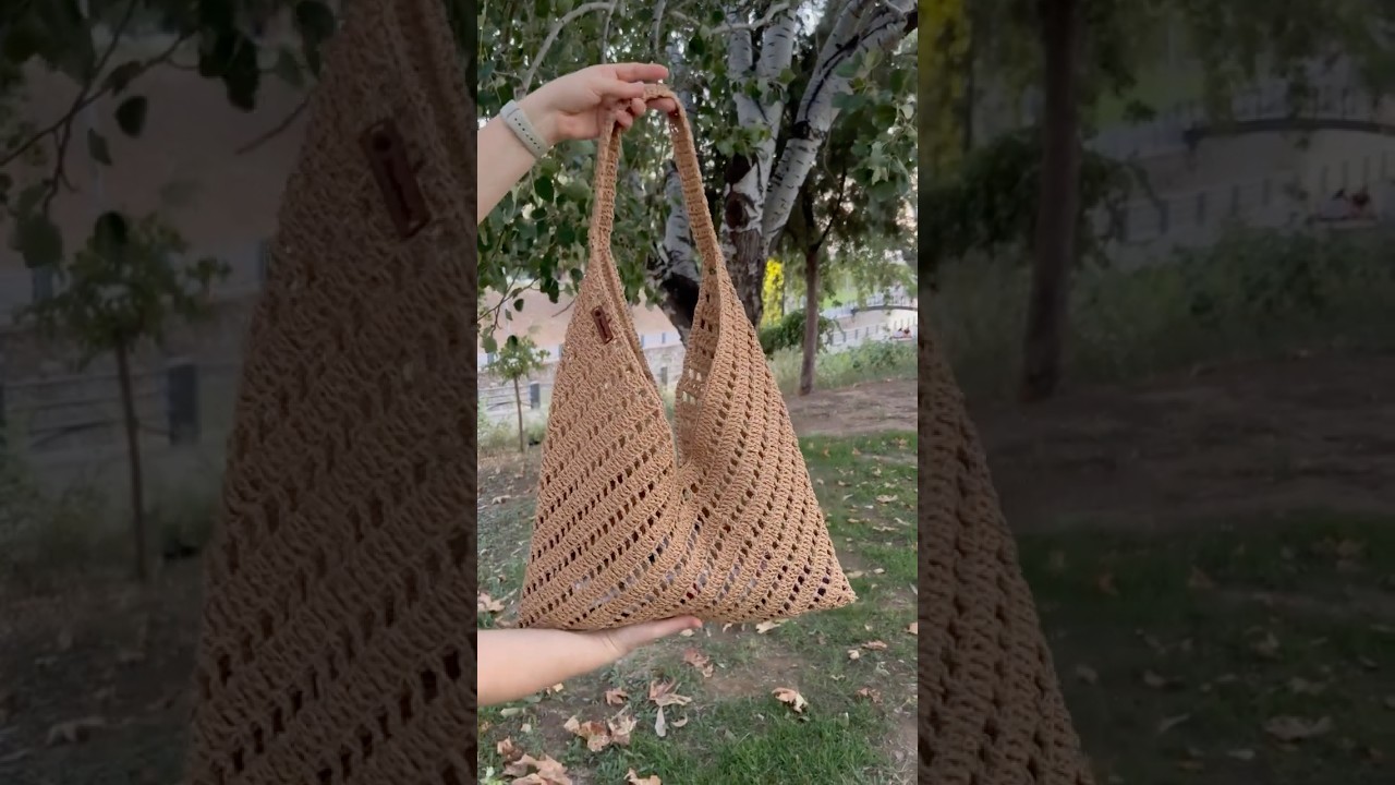 Detaylı Anlatım Kanalımda 🩷 K&acirc;ğıt İp &Ccedil;anta Yapımı #crochet #crochetbag