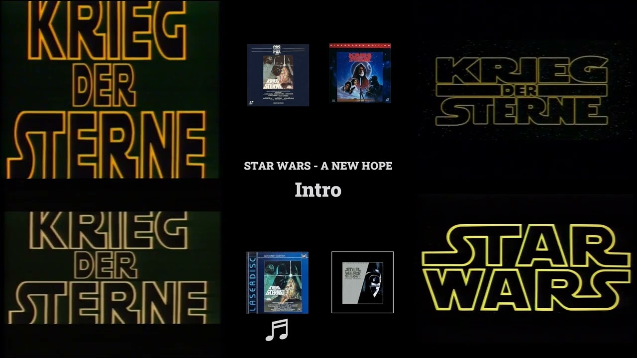 Star Wars - A New Hope (Intro) – Vier LaserDisc-Versionen im Split-Screen-Vergleich (HD)