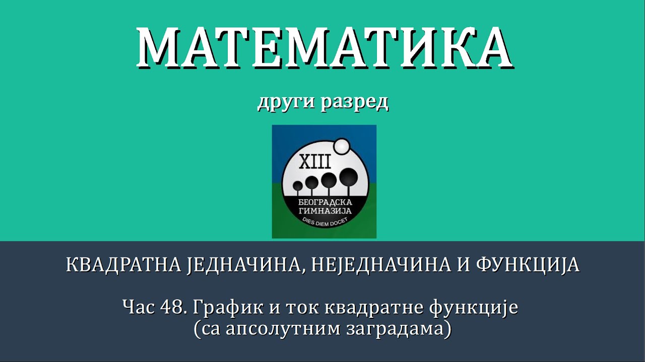 48 - Grafik i tok kvadratne funkcije (sa apsolutnim zagradama)