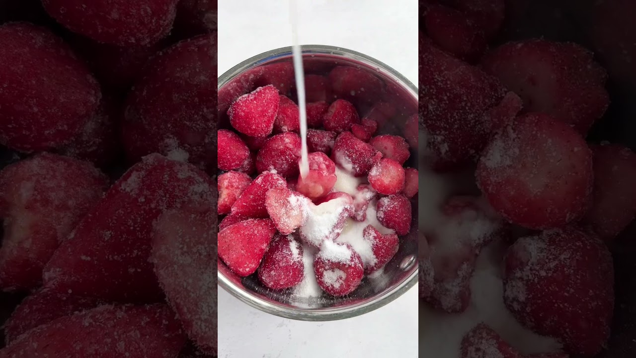 Strawberry cupcake filling! #strawberry #strawberries #baking