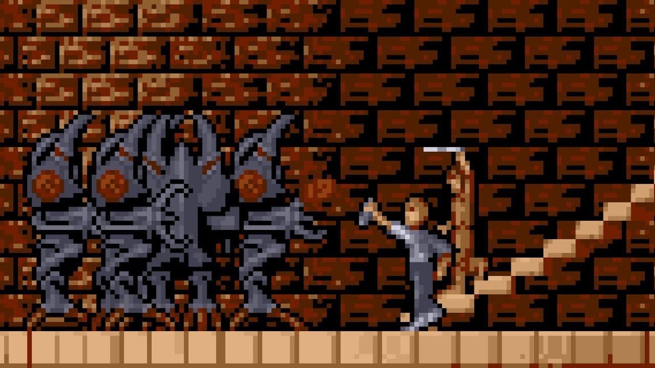 Bastian vs the 'Giant' shambling Daleks - Neverending Story II Commodore Amiga game vs movie