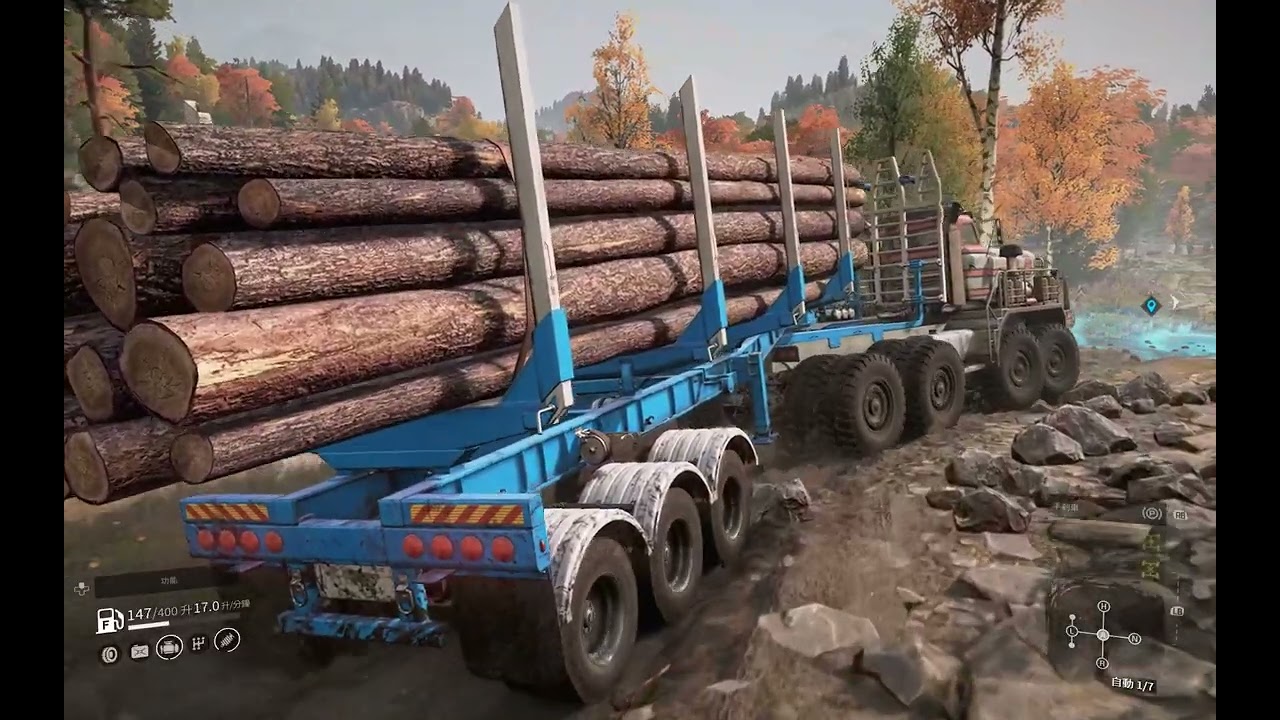 SnowRunner - Hendrickson B-Series Load & Transport L Logs @ The Valley of Falling Rocks
