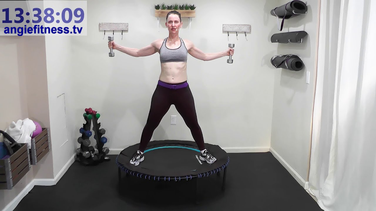 Rebounding 35-Min Power Fusion | Mini Trampoline Cardio + Dumbbell Pilates/Yoga (Low Impact)