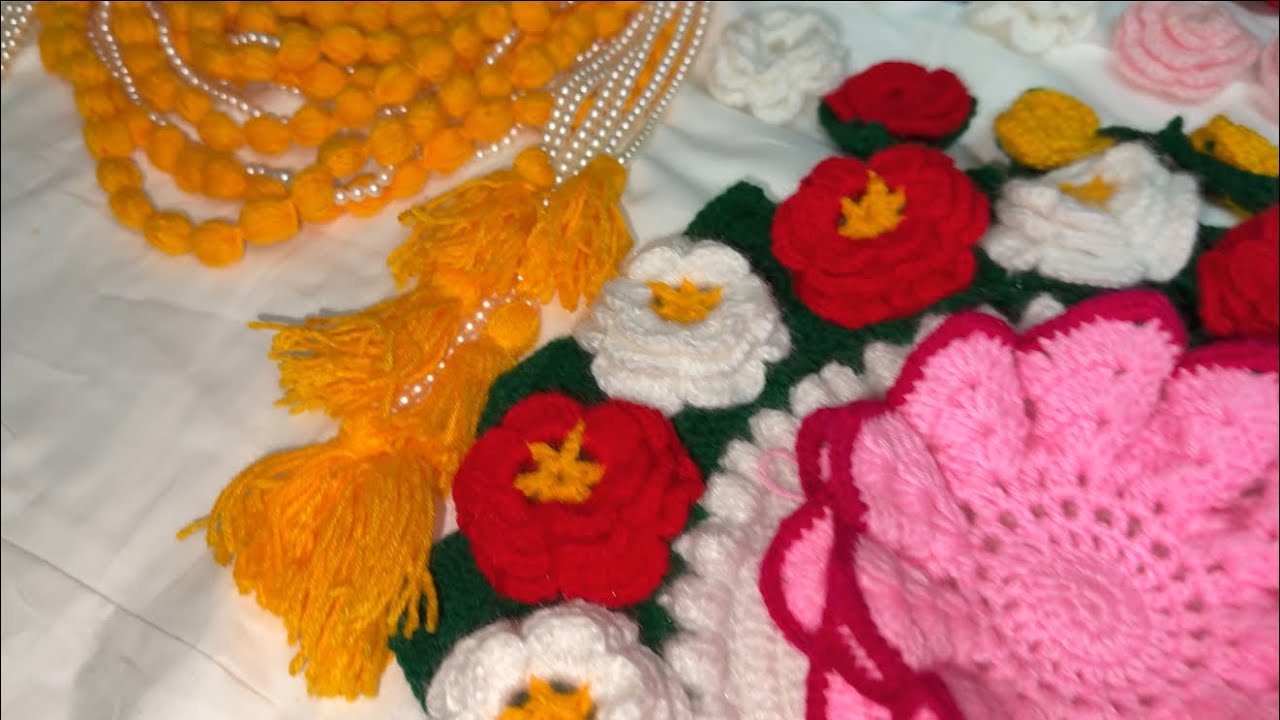 Handmade crochet items for my radha Krishna🙏🏻🌸