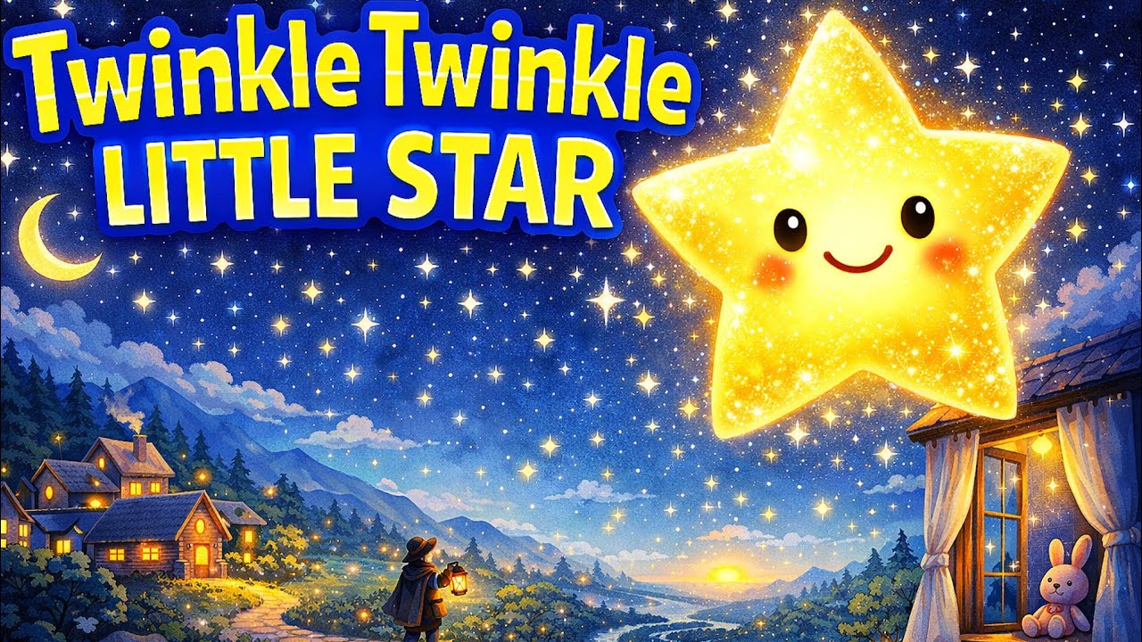 Twinkle Twinkle Little Star 🌟 | Bedtime Lullaby for Kids | Nursery Rhyme @ZeeAuraKids 