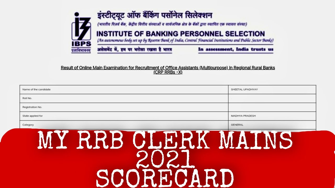 MY RRB CLERK MAINS 2021 SCORECARD 🙋🏻&zwj;♀️✌🏼