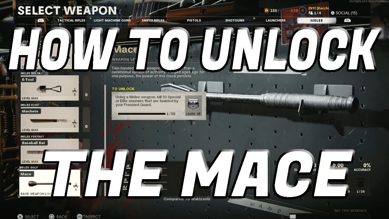 HOW TO UNLOCK THE 'NEW' MACE MELEE WEAPON | COLD WAR ZOMBIES