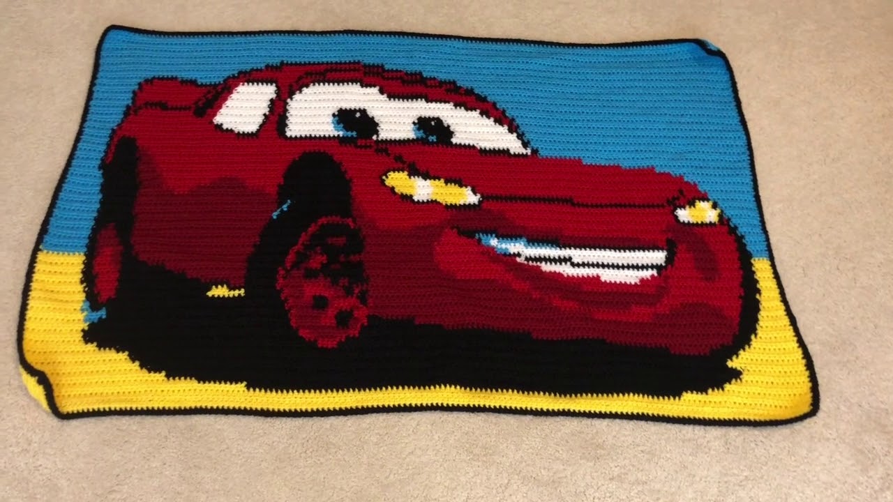 Lightning McQueen Crocheted Grafghan (Show and Tell)