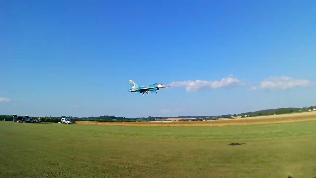 Freewing F-16 90mm V2 8S - 2nd flight - TEST RISK FUN **7S2P 9000mAh** LiIon + Landing TRAINING
