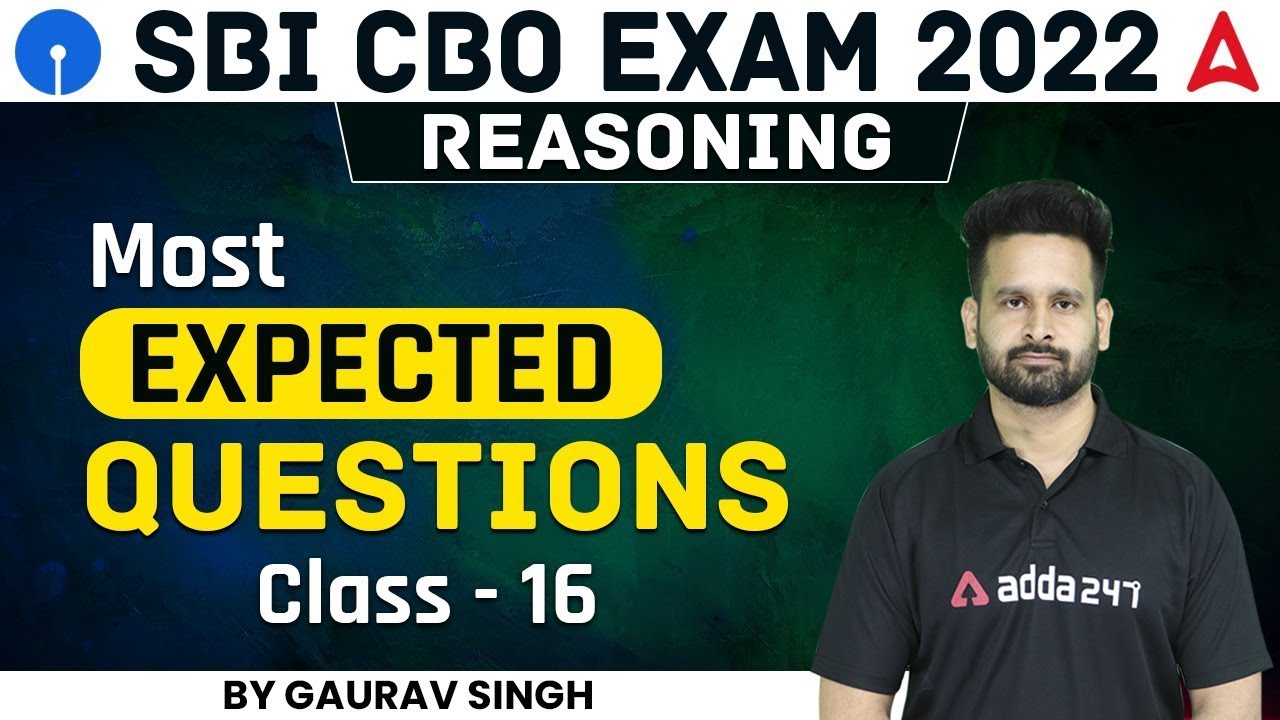 SBI CBO Reasoning | Reasoning Questions for SBI CBO Exam 2022 | #16 | By Gaurav Singh
