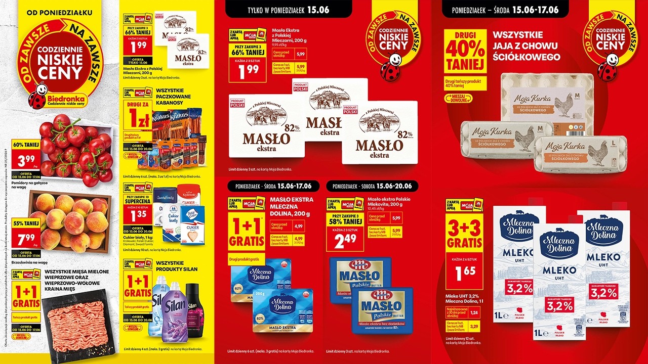 Gazetka Biedronka od jutra 15.06.2026 🛒 MEGA AKCJE 2+2, 6+6 i Letnie Hity! Co Warto Kupić?