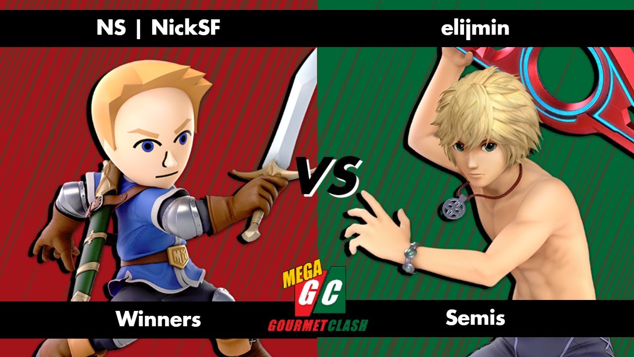 Mega Gourmet Clash #2 - NickSF (Mii Sword) vs elijmin (Shulk) Winners Semis - Ultimate Singles