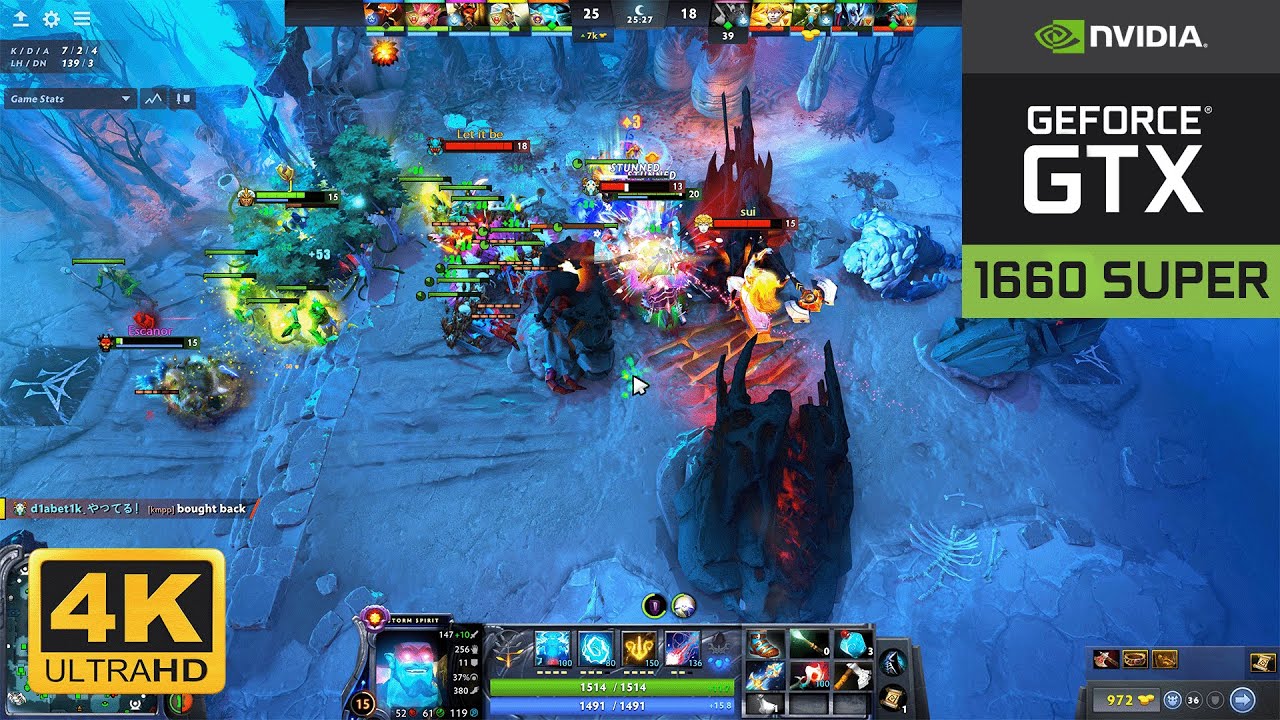 DOTA 2 : GTX 1660 Super All Settings 4K UHD