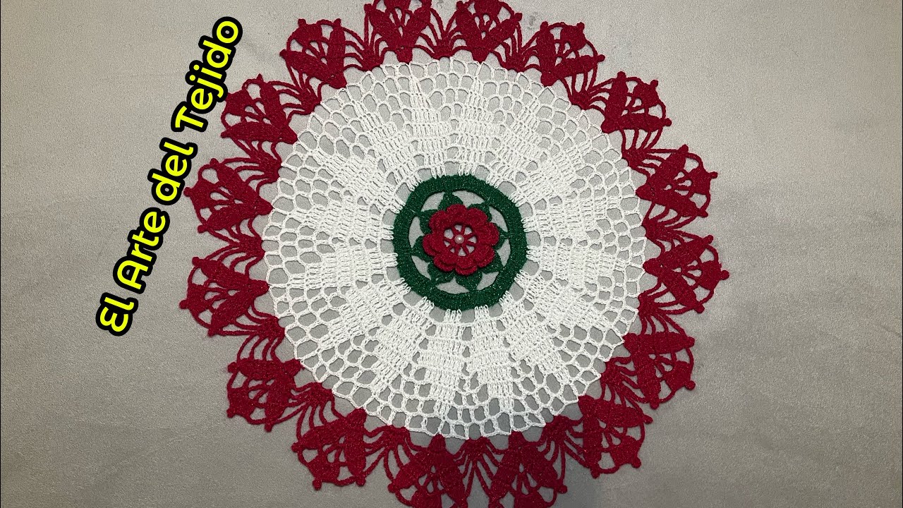 Carpeta/centro de mesa tejido a gancho paso a paso
