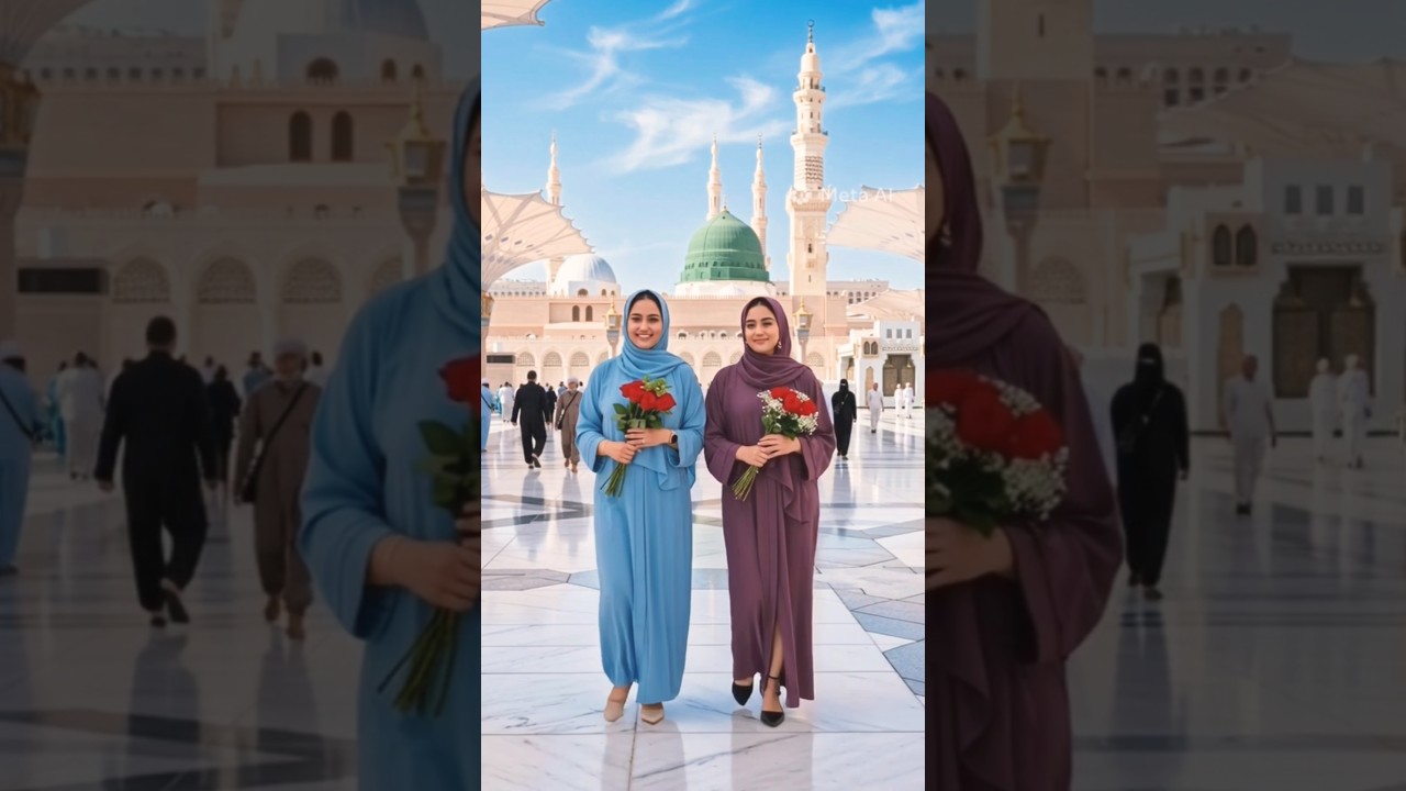 Radiant Madinah Moments | Beautiful Girls in a Blessed Islamic Scene