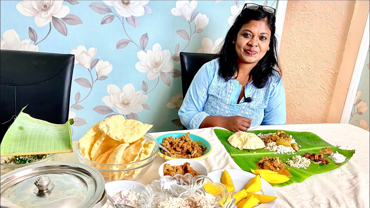 கறி சோறு வாழை இலை விருந்து/SUNDAY SPECIAL/PRAWN வறுவல்/மட்டன் கறி/சக்கை துவரம்/இஞ்சி பச்சடி/சாம்பார்