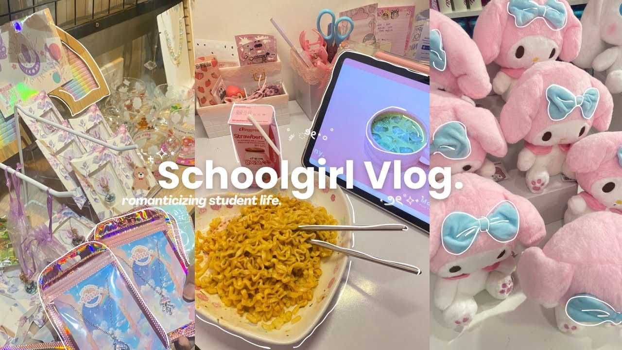 ୨ৎ schoolgirl vlog. ⋆.˚ sleepless nights, studying, romanticizing life 🧸ྀི