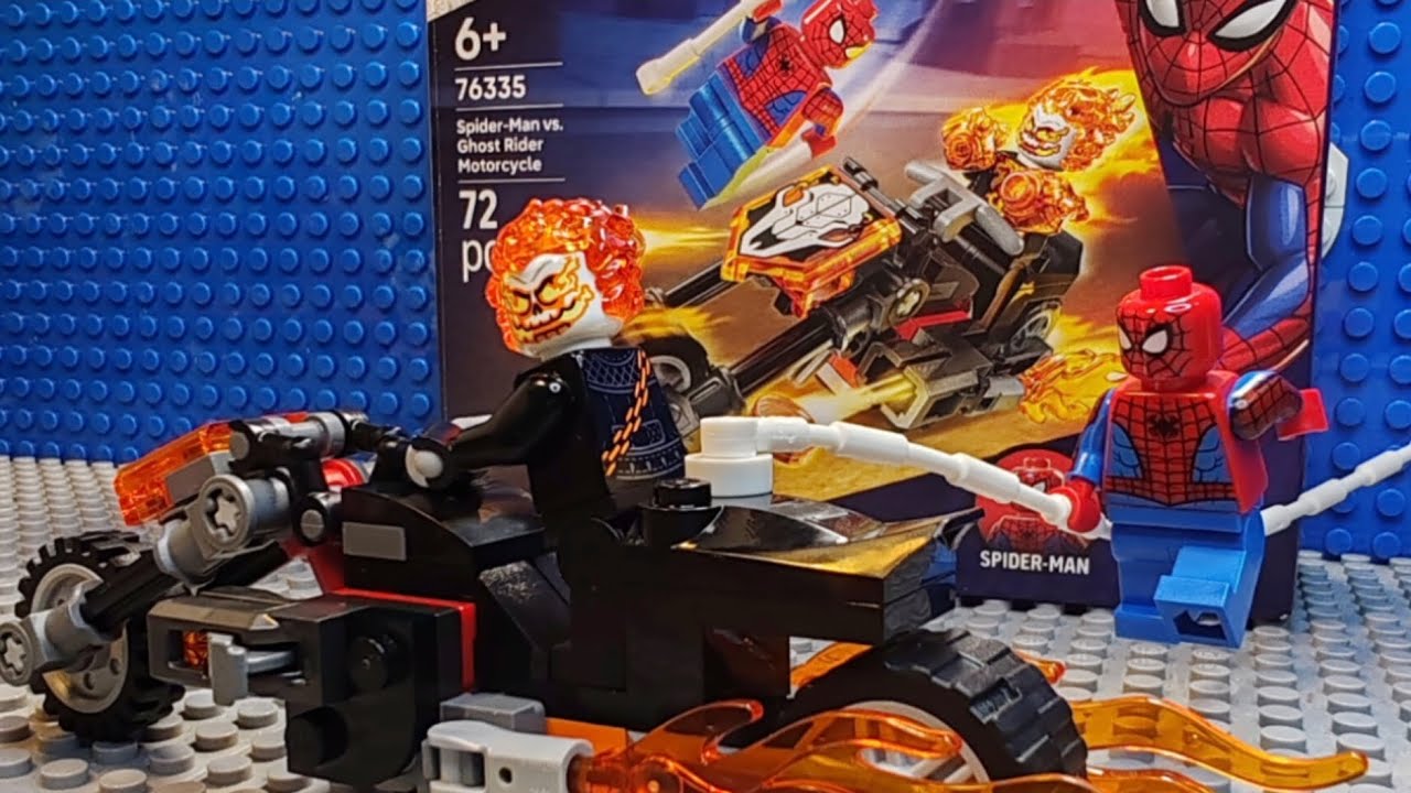Spider-man VS ghost rider motocyle speed build #lego #stopmotion #spiderman #ghostrider 