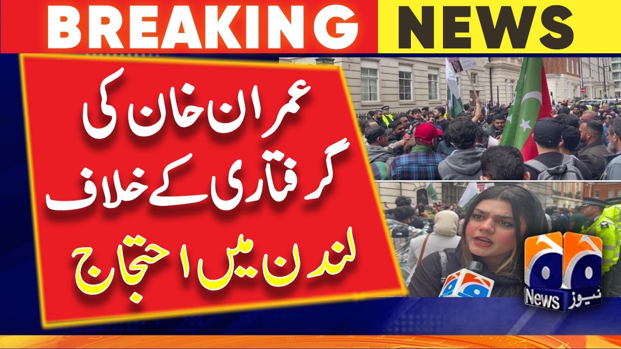 London - PTI’s protest outside on London Park Lane after Imran Khan’s arrest in Isb by NAB/Rangers