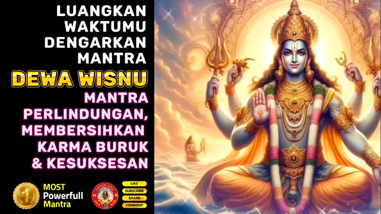 Luangkan Waktumu Dengarkan MANTRA MUKTI Memuja DEWA WISNU, Rejeki Melimpah 💰Rahasia Mantra Semesta