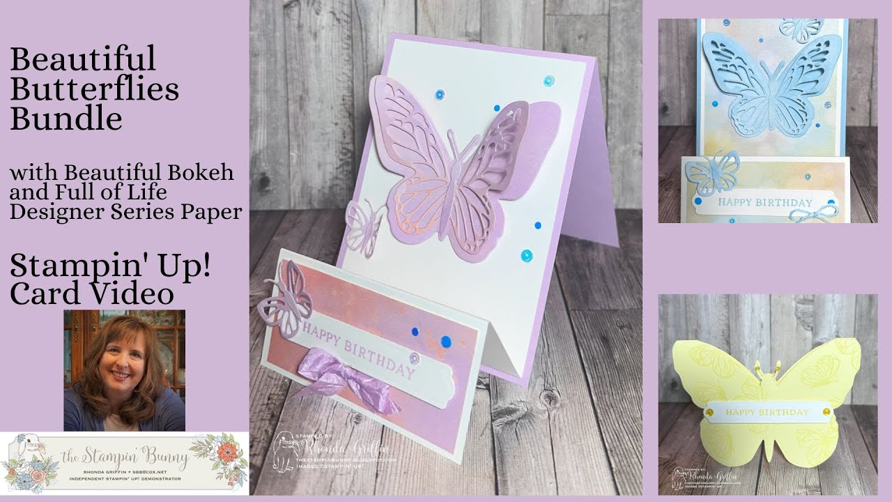 Beautiful Butterflies Bundle Dies and Hybrid Embossing Folder Stampin Up Card Video