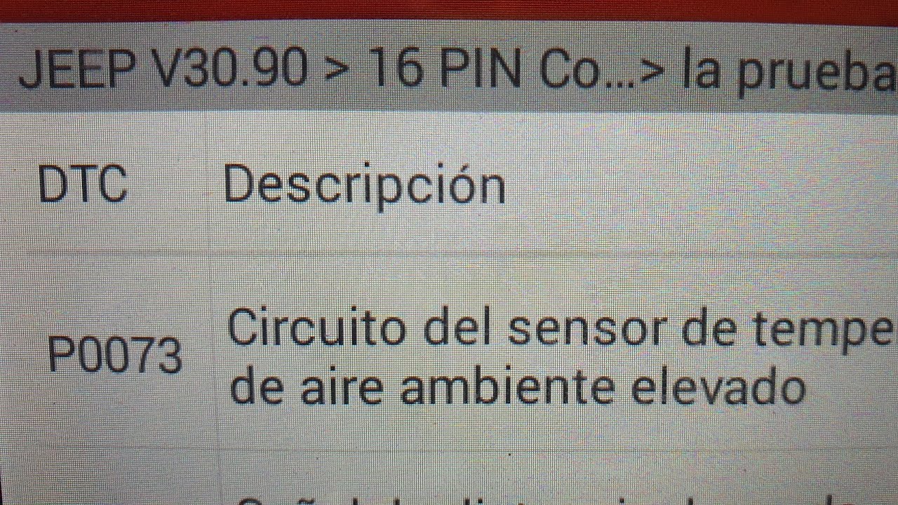 Código P0073 Sensor temperatura ambiente