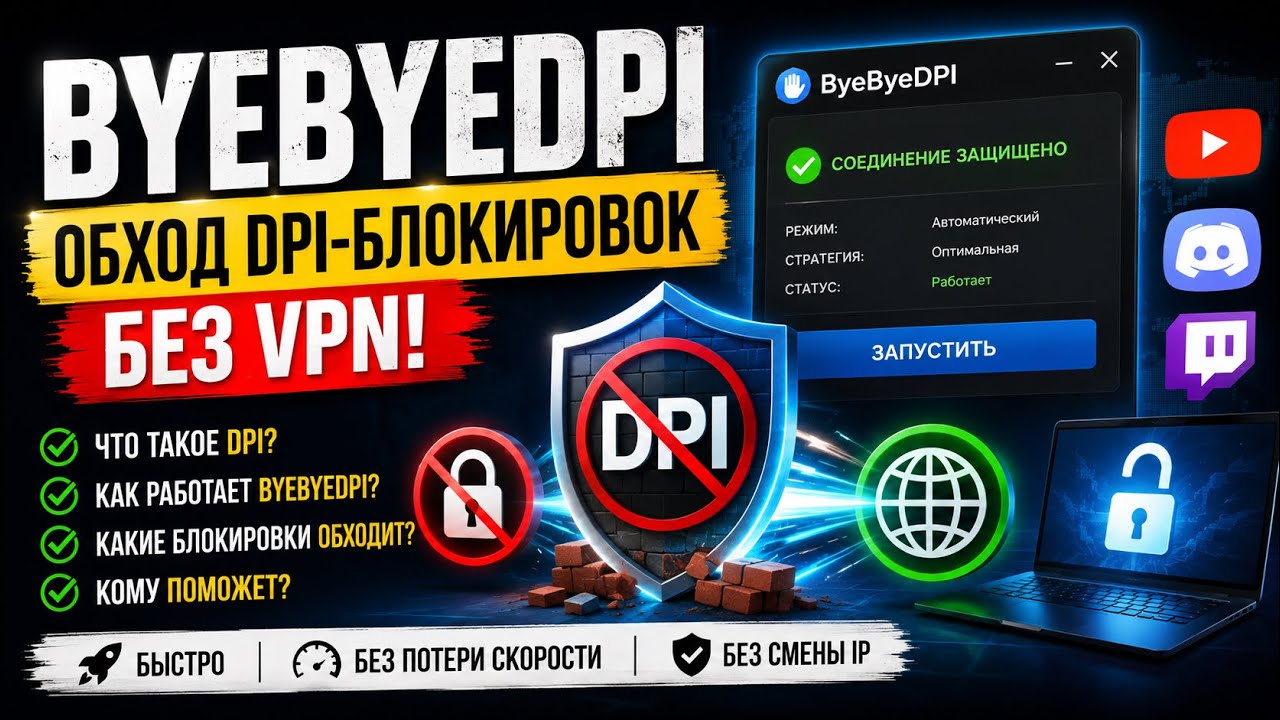 ByeByeDPI &mdash; обход DPI-блокировок без VPN | Как работает и кому поможет?