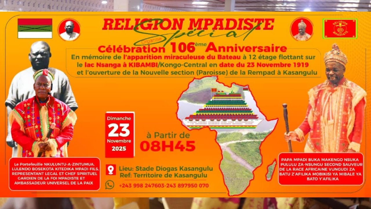 BOYA KOMONA  l'apparition de bateau miraculeux de 12 étages à  KASANGULU ce  23 NOVEMBRE 2025