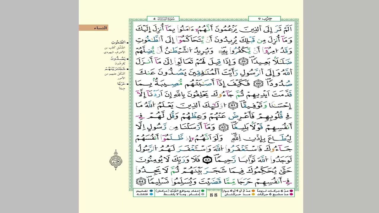 الثمن 5   من الحزب 9 مكرر 7 مرات من المصحف المصور برواية ورش عن نافع للقارئ الشيخ العيون الكوشي